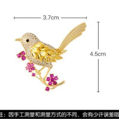 Chinese Magpie Brooch