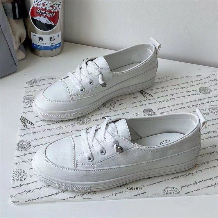 Classic elastic white shoes