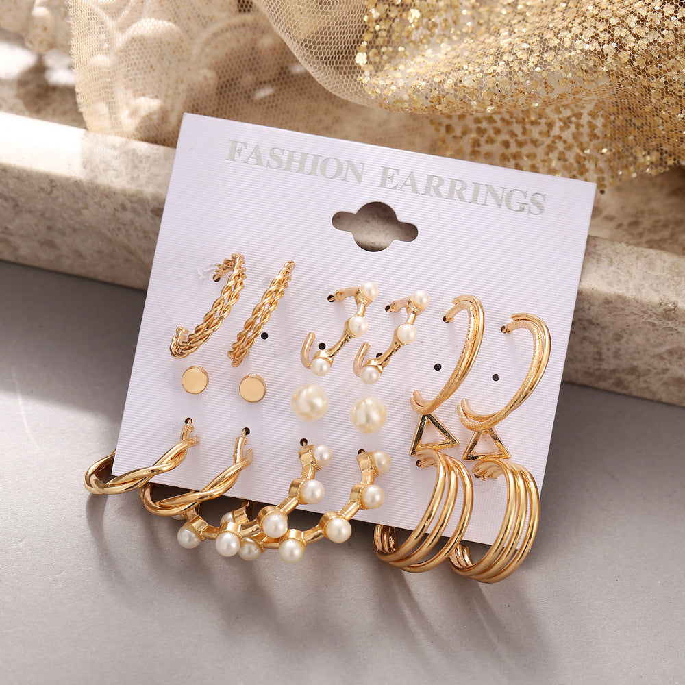 Earring set combination ins high end