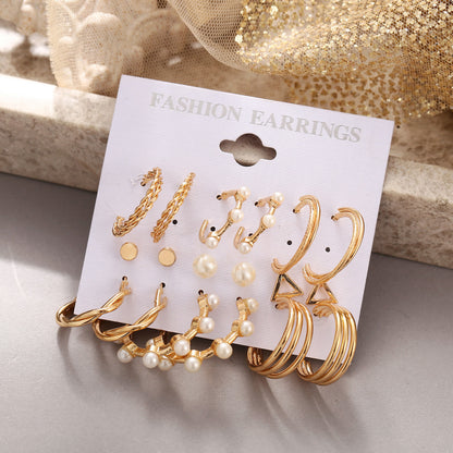 C-shaped earring clip creative earring set