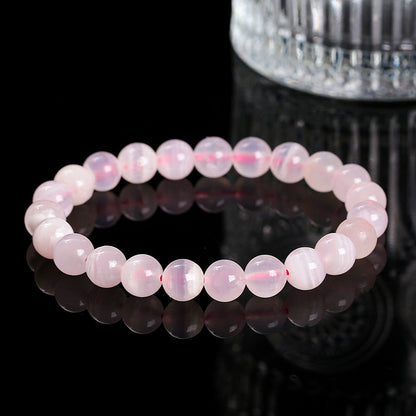 Natural pink calcite bracelet.