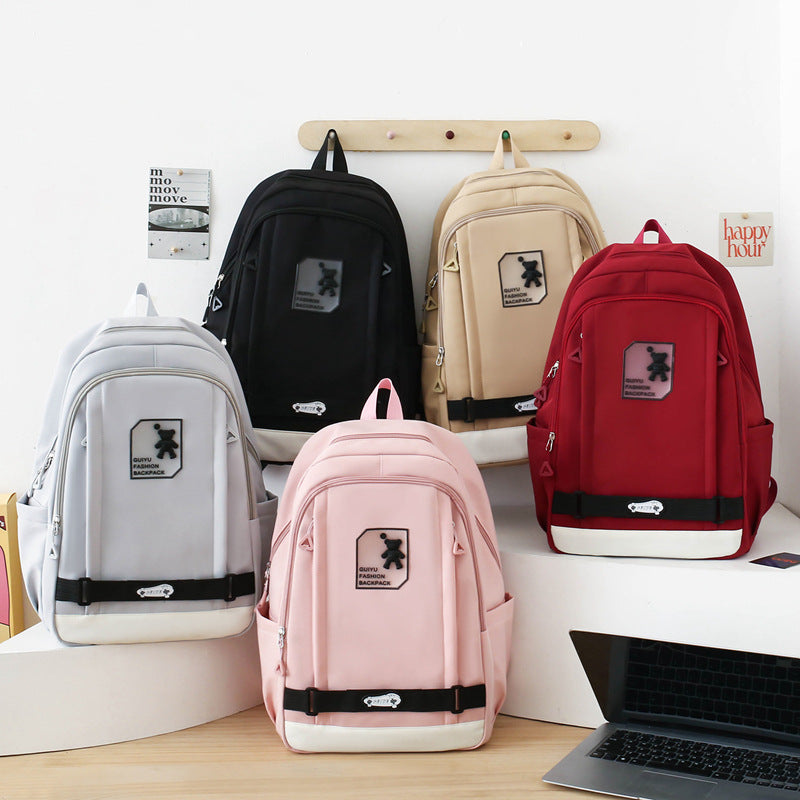 Junior high school students 4-piece nylon backpack