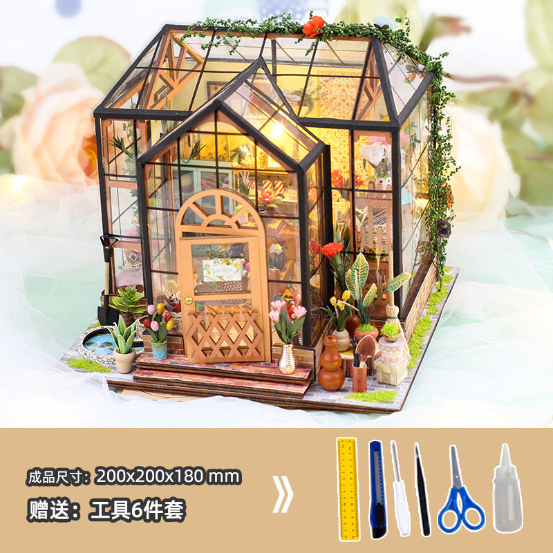 DIY Mini House Model Wooden Toy Gift