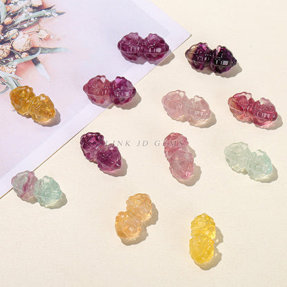 Natural color fluorite diamond pestle accessories crystal engraved pendant