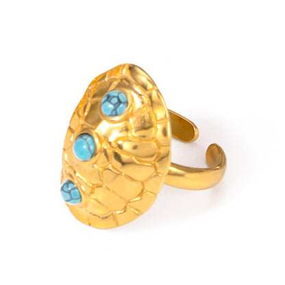 Turquoise Tortoise Shell Open Ring