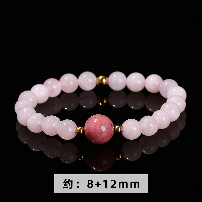 Pink crystal bead bracelet.