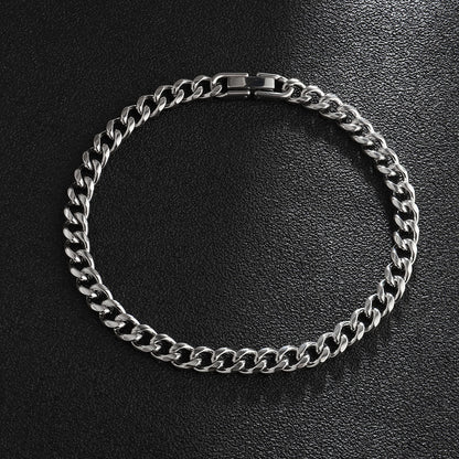 Titanium steel Cuban chain necklace for men and women 6mm