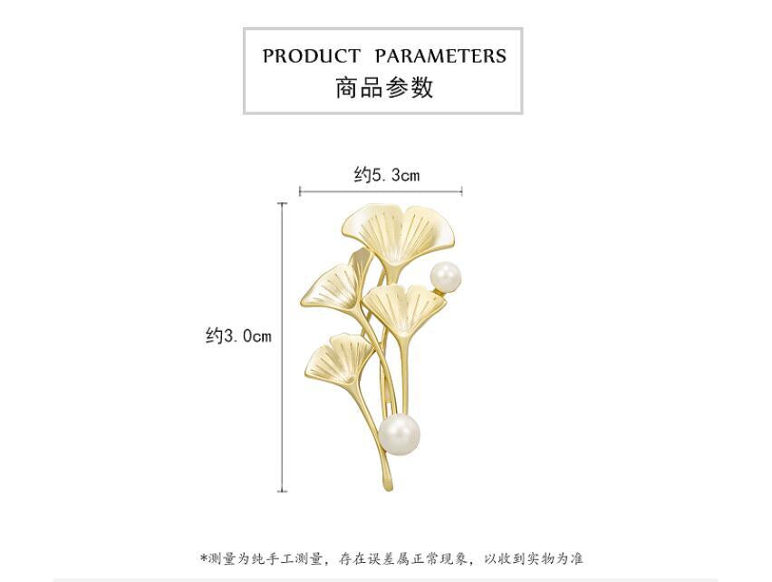 Metal Ginkgo Biloba Brooch High-end