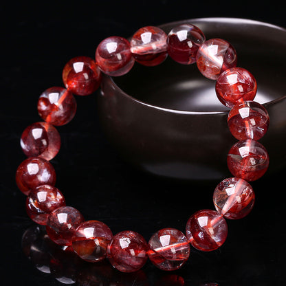 7A natural cow blood red glue flower crystal bracelet