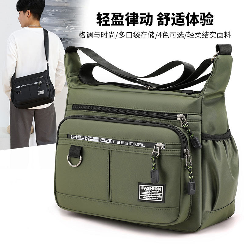 Waterproof and wear-resistant backpack Multi-pocket messenger bag