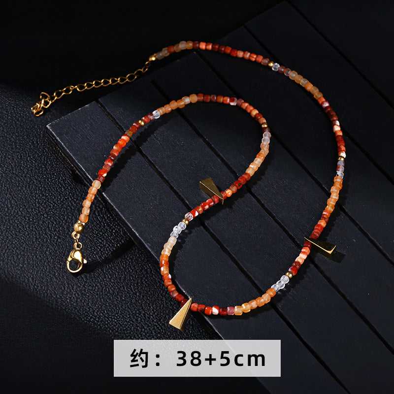 Natural red Dongling YuNan red agate necklace