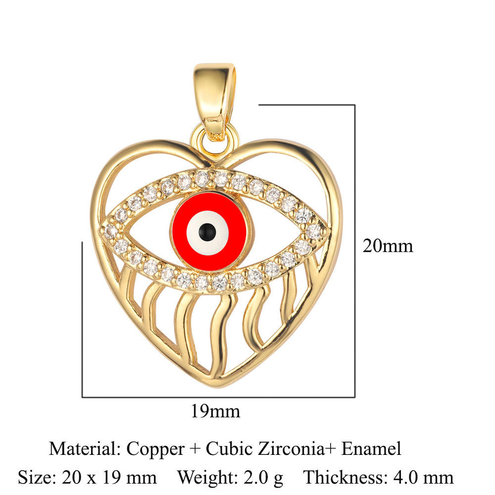 3 pcs/pack, rose copper zircon pendant DIY.