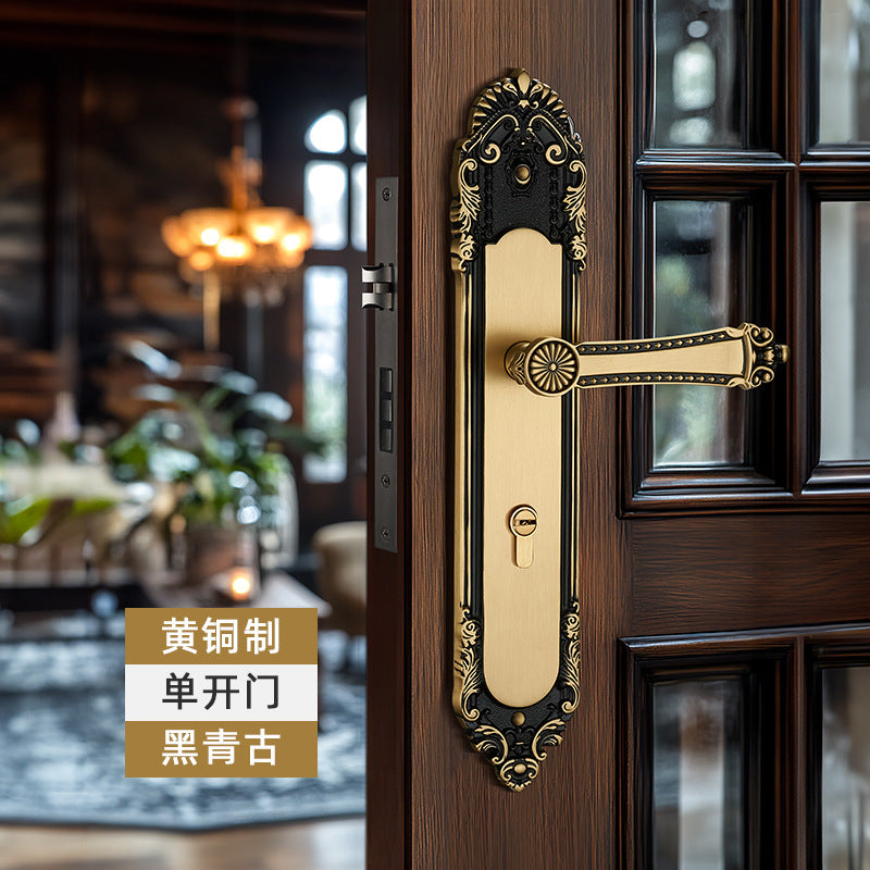 Chinese all-copper double-opening door lock