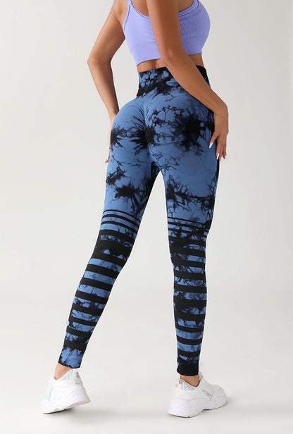 Euro Trendy Tie-Dye Seamless High-Waist Butt-Lifting Yoga Pants