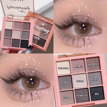 Paleta de sombras de ojos acrílicas transparentes de nueve colores 