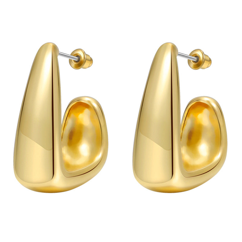 Popular C-shaped earrings with high-end feel