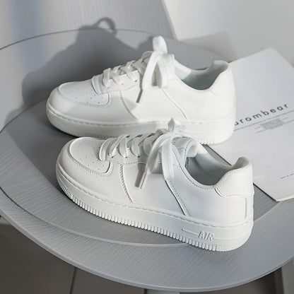 New White Sneakers: Women's Stylish Casual Lace-Up Shoes