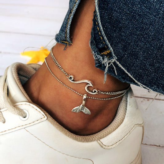 Vintage Fishtail Pendant Anklet