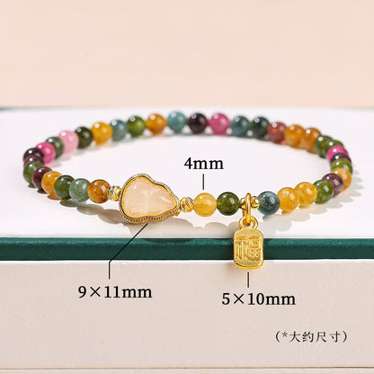 Imitation color tourmaline chalcedony bracelet.