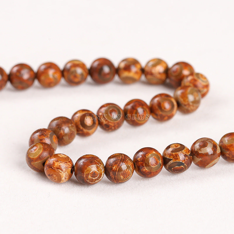 Tibetan retro three-eye dzi beads agate loose beads