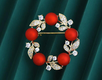 Red brooch