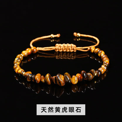 Natural crystal gravel woven bracelet