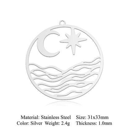 5 pcs/pack Sun Sunrise Titanium Steel Pendant