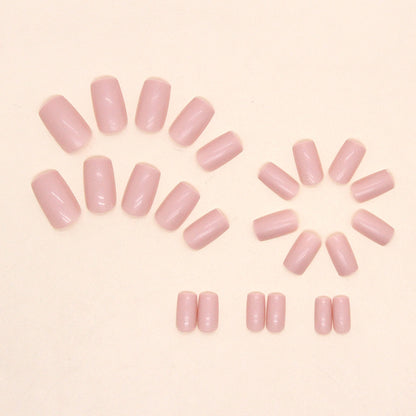 Sweet Pink Glitter Square Nails