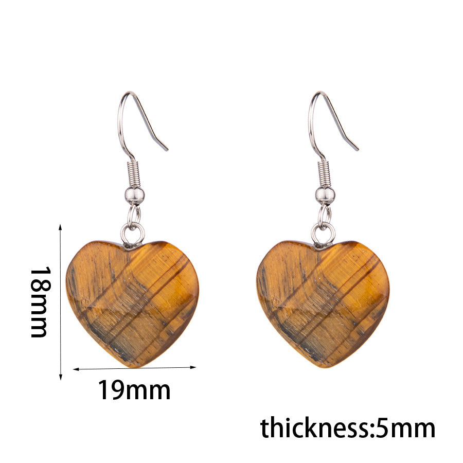 Crystal 20MM heart-shaped stainless steel earrings