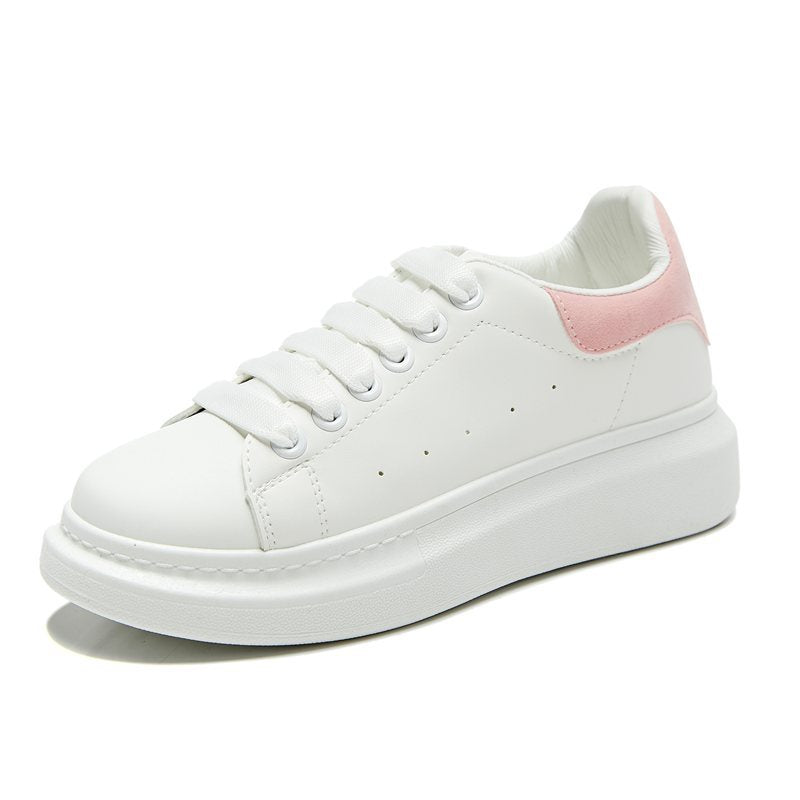 Zapatos blancos de suela gruesa para hombre y mujer, calzado deportivo informal. 