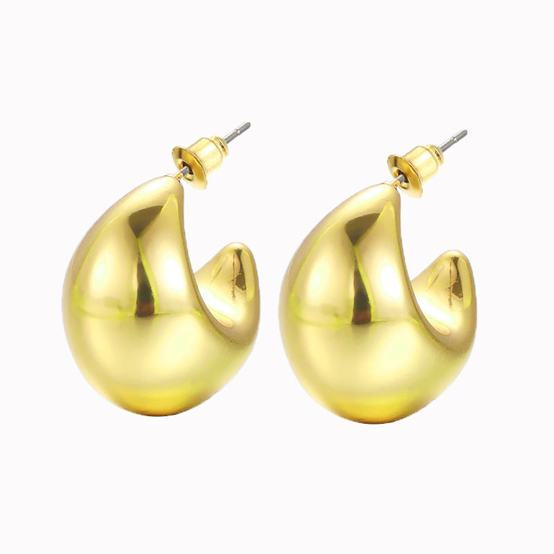 Popular C-shaped earrings with high-end feel