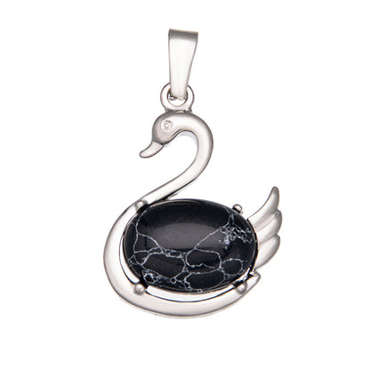 Crystal Swan Agate Pendant