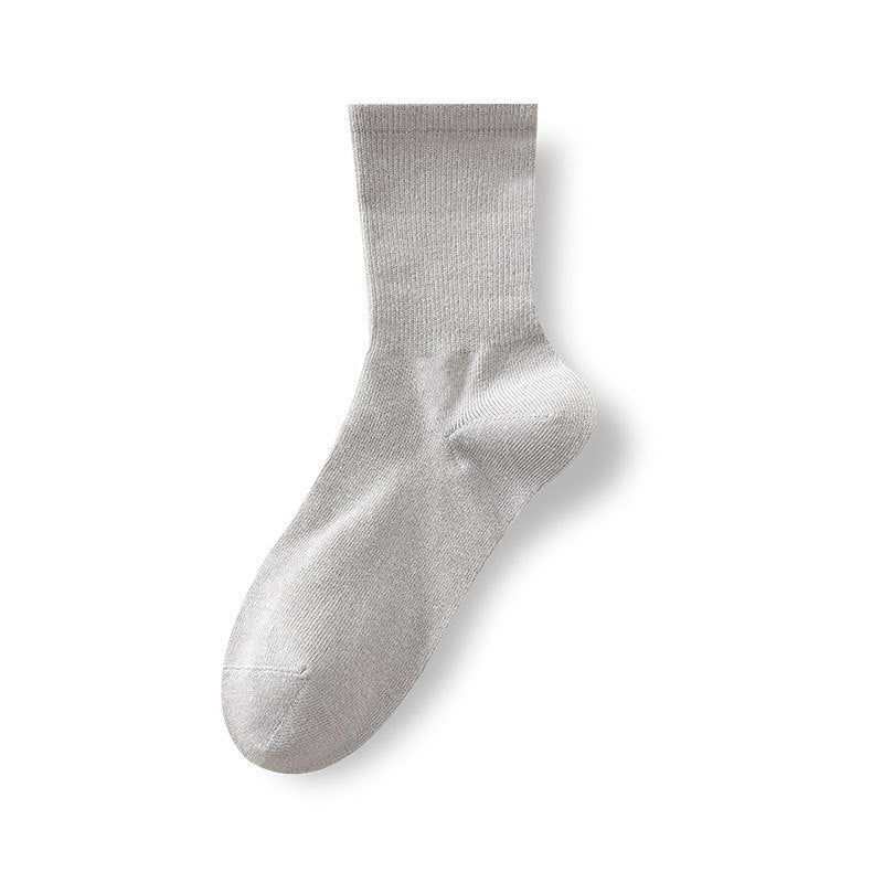 Pure White Anti-Odor Thermal Casual Mid-Calf Socks