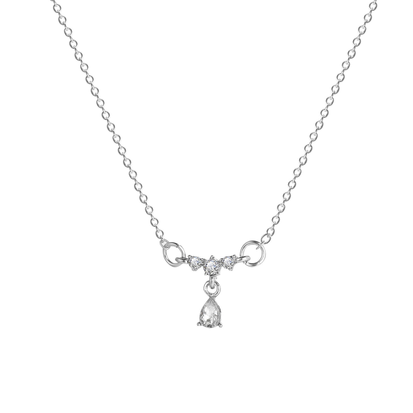 ins zircon water drop necklace