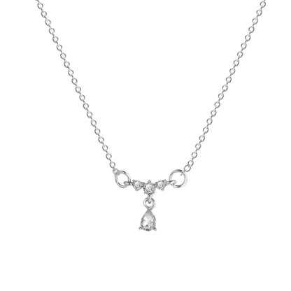 ins zircon water drop necklace