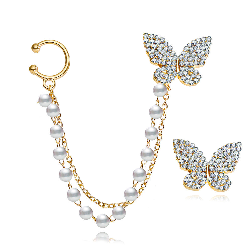 Rhinestone Butterfly Earrings