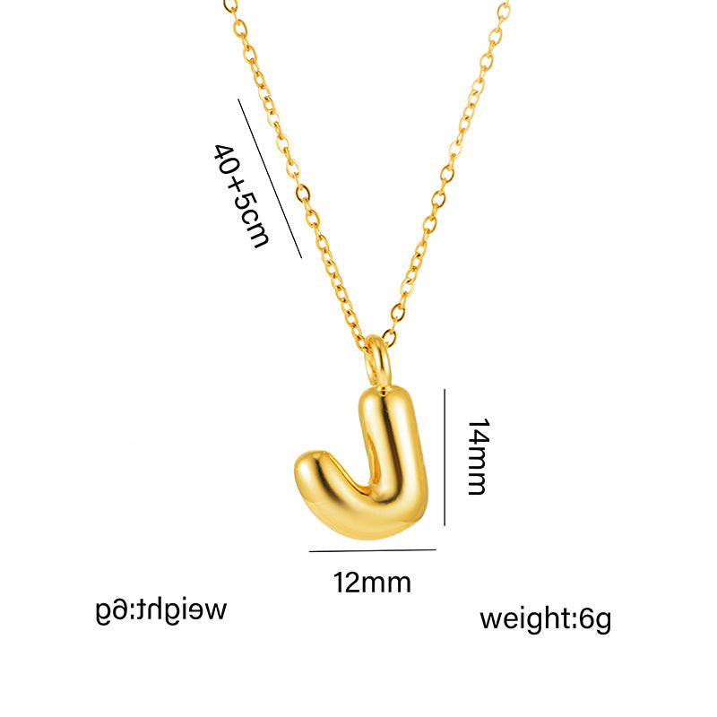 18K Gold Plated Initial Letter Pendant Necklace