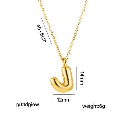 18K Gold Plated Initial Letter Pendant Necklace