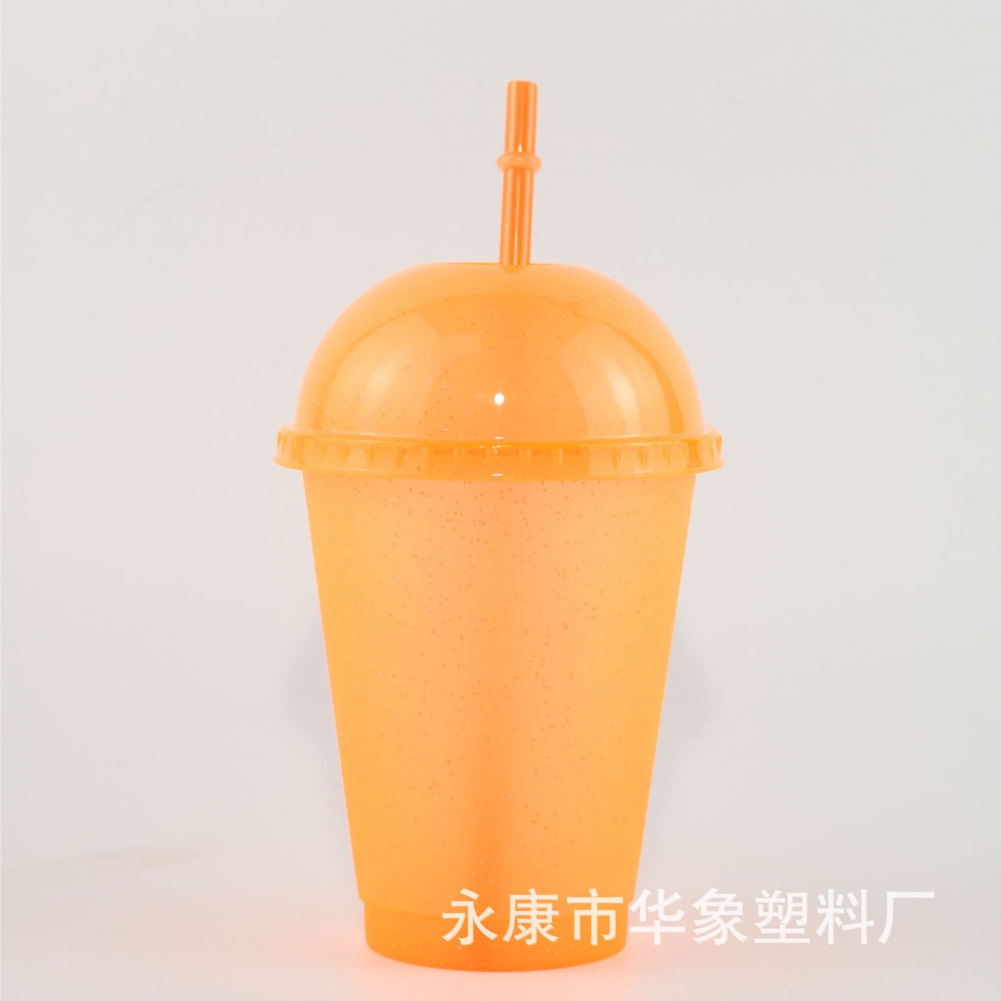 PP large hole milk tea cup glitter plastic cup 16oz