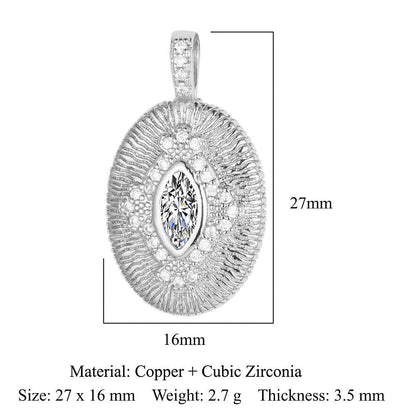 Zircon copper Color zirconium copper micro-inlaid necklace pendant