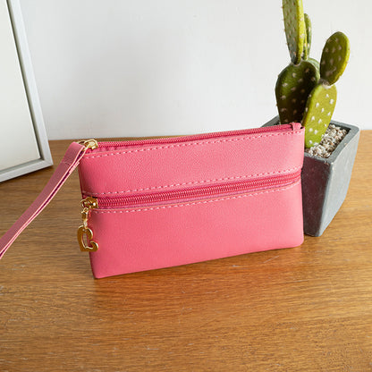 Double pull women's clutch bag