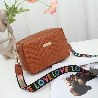 Printed shoulder strap camera bag