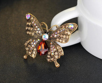 Butterfly brooch with diamonds high-end