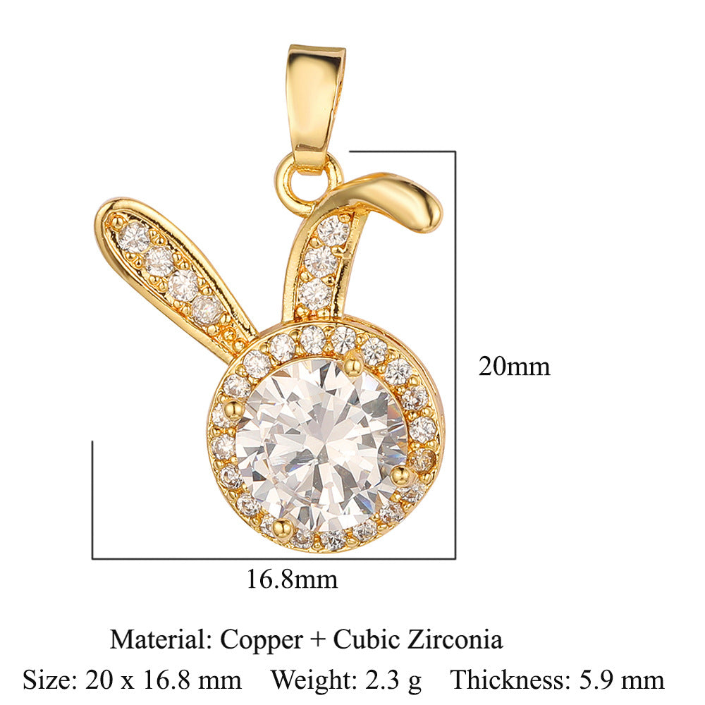 Copper zircon butterfly deer crystal pendant