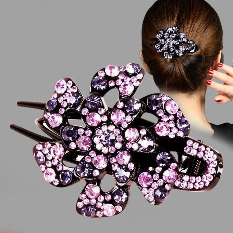 Elegant women's disc hair grab clip flower headdress