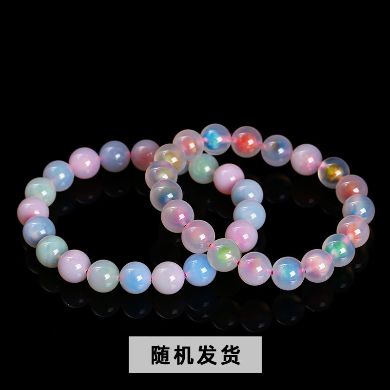 Colorful sugar heart agate bracelet