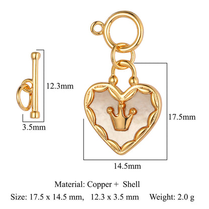 Mother shell love lock copper connecting buckle ending buckle