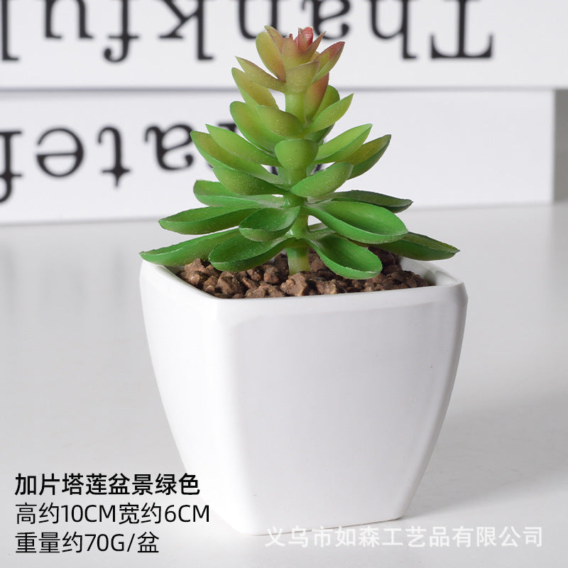 Simulation of succulent plastic bonsai artificial flowers combination