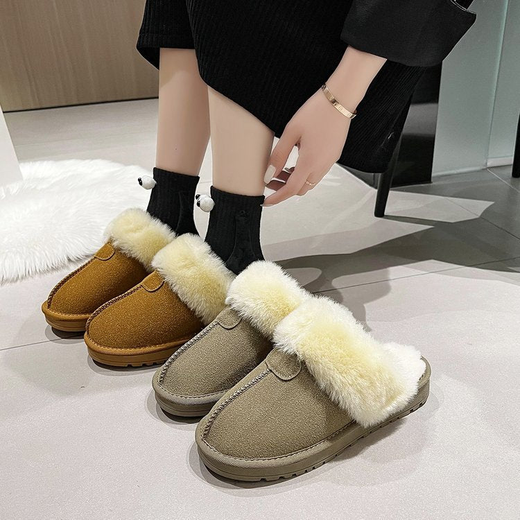 Autumn and winter fluffy slippers