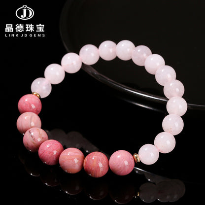 Natural red stone powder crystal bracelet